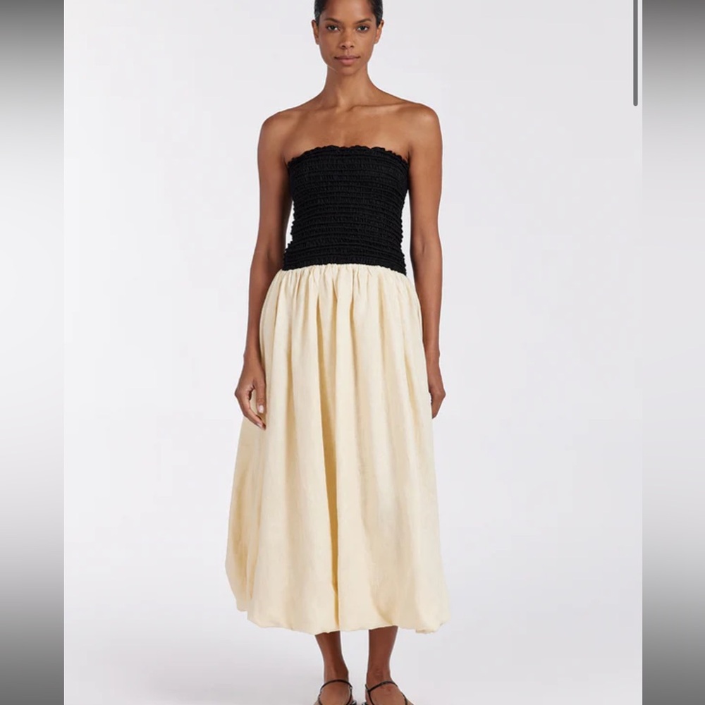 Dissh Len Black Strapless Midi Dress
